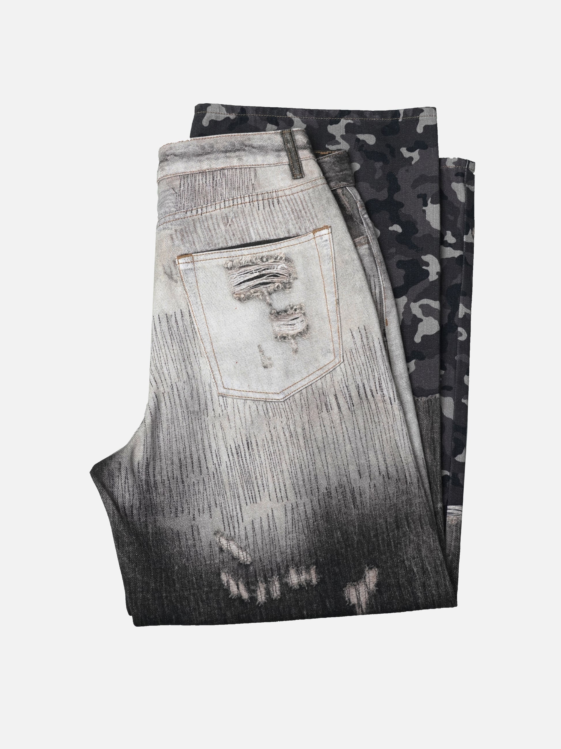 Digital Printing Wide Leg DesignerJeans camo  Baggy Jeans