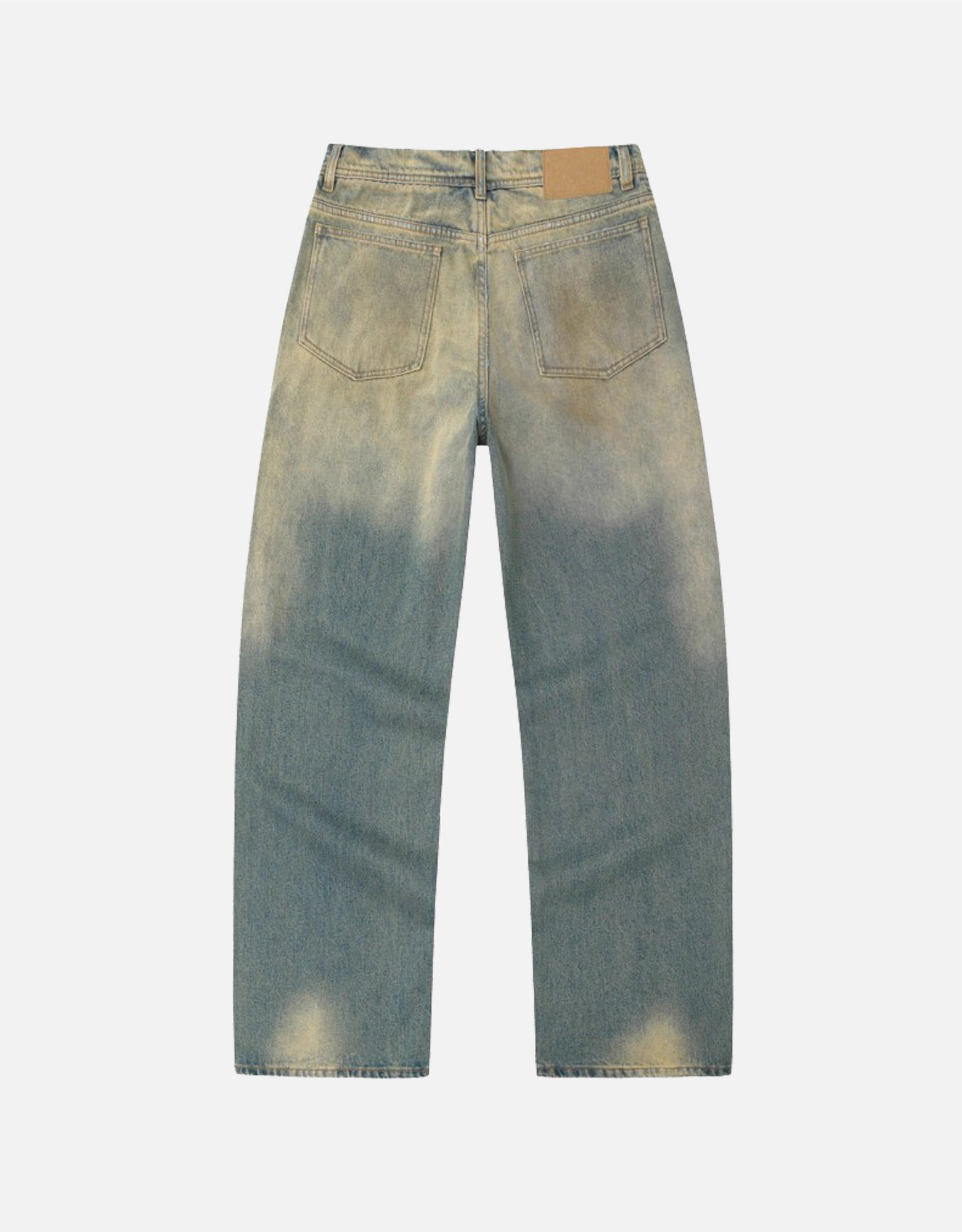 ERD Mud-Dyed Slashed Baggy Jeans
