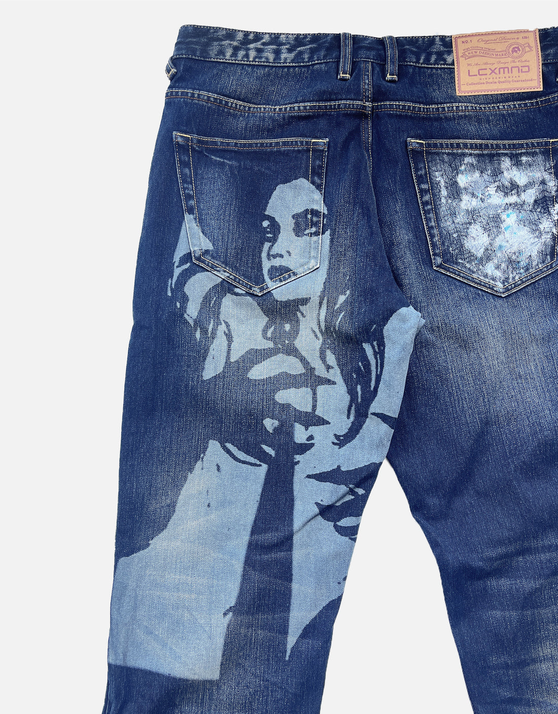 facial laser denim jeans