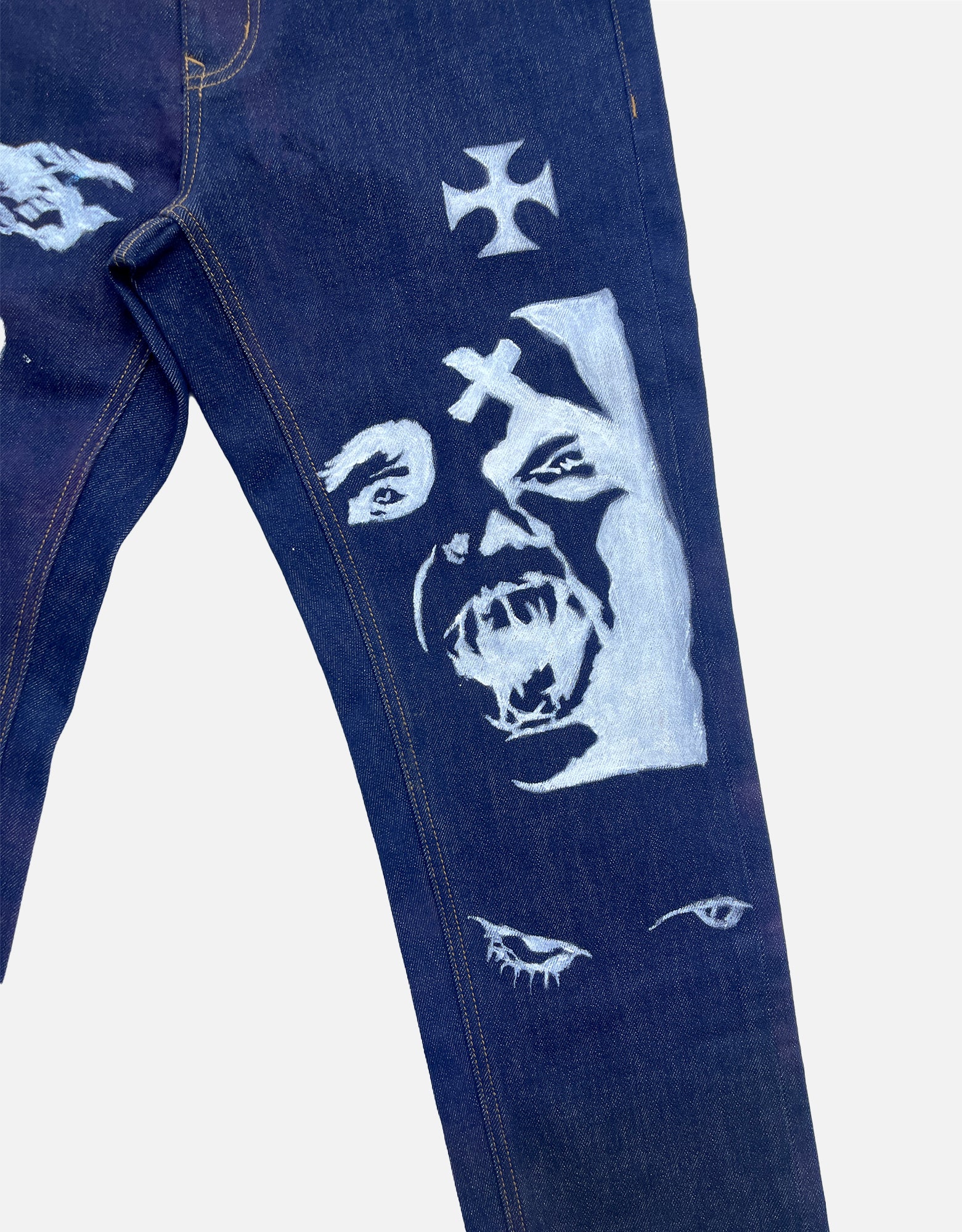 dark blue Halloween denim jeans