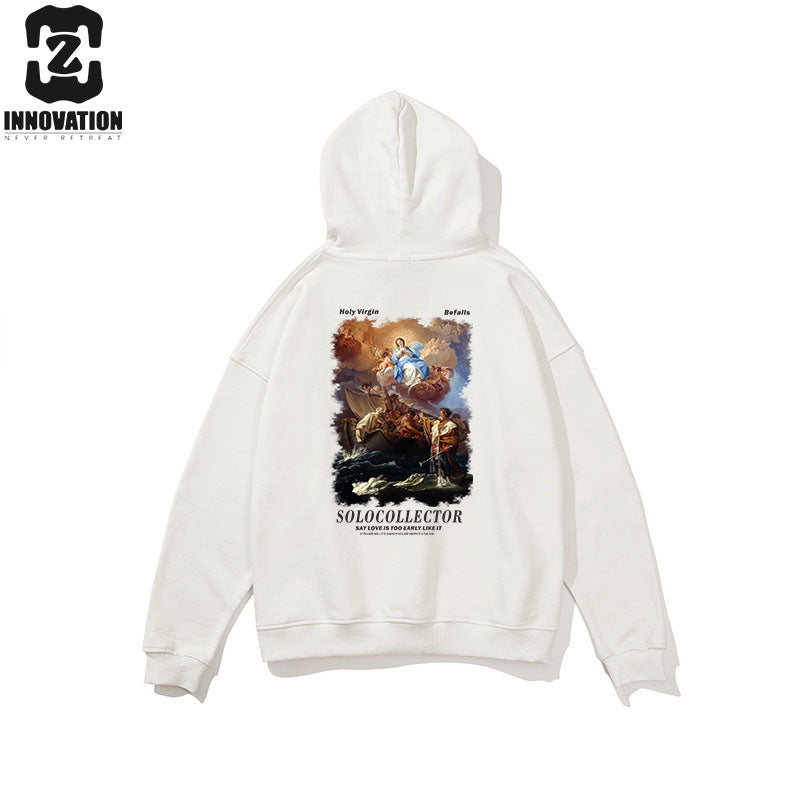 370G Terry Digital Print Loose Cotton Hoodie
