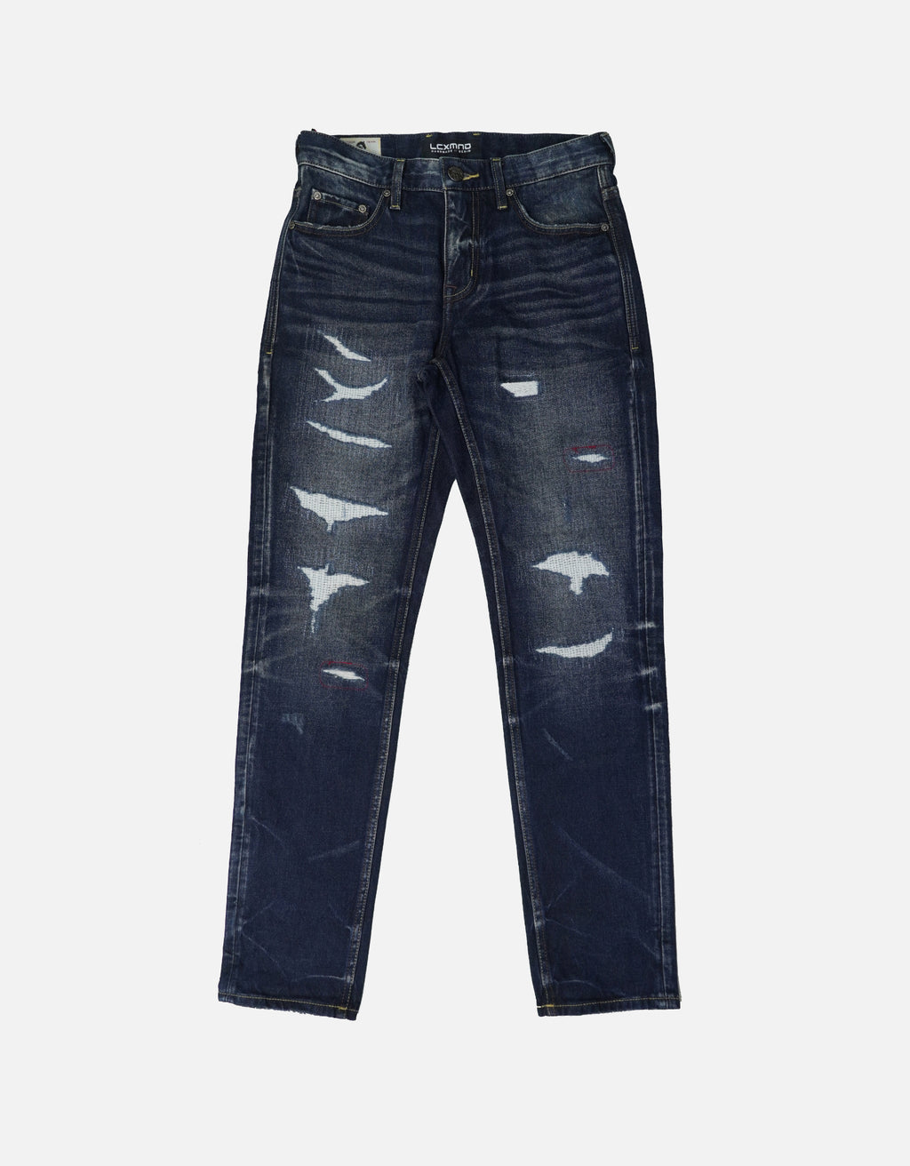 blue denim vintage washed distressed jeans