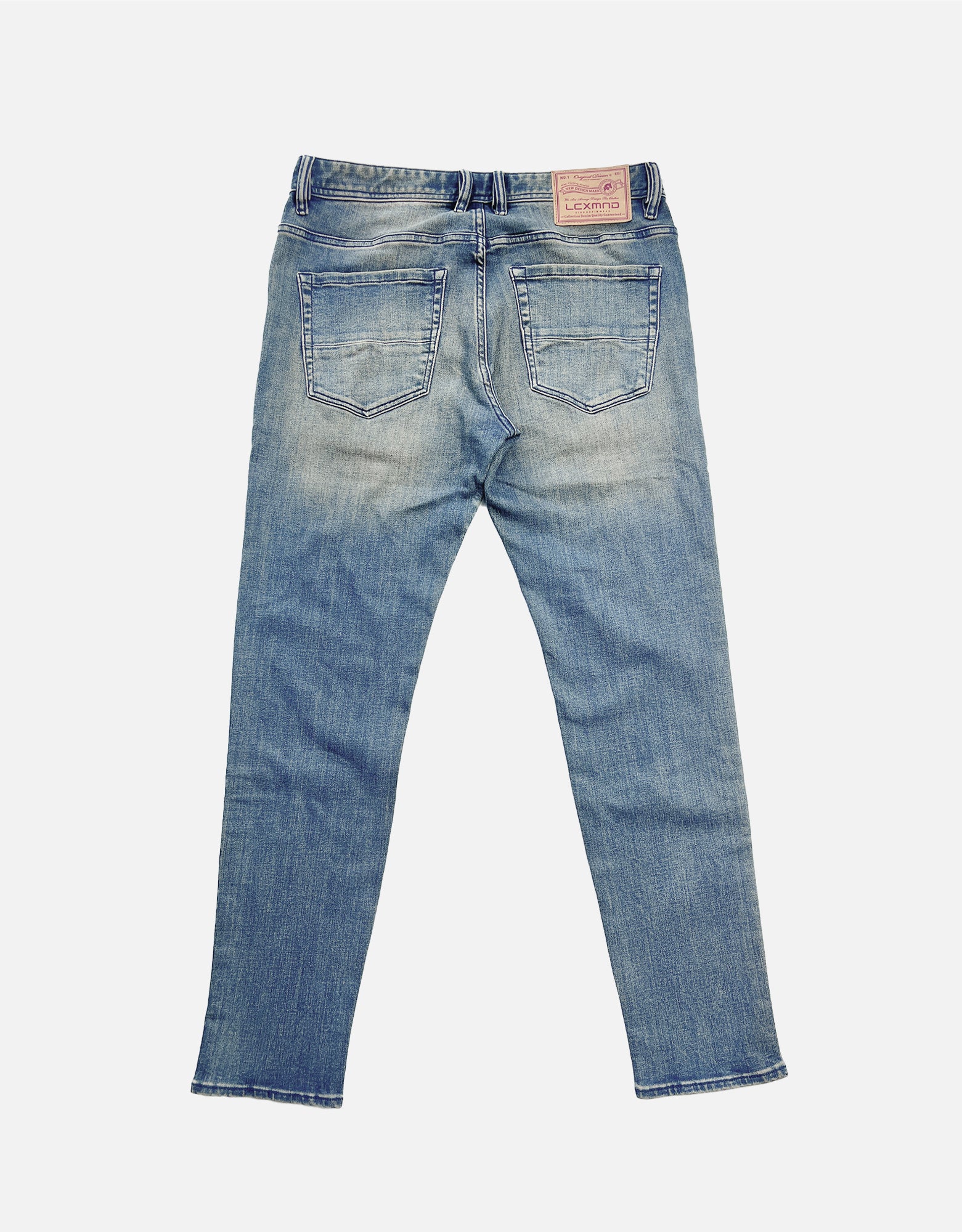 all-over letter patterns laser denim jeans
