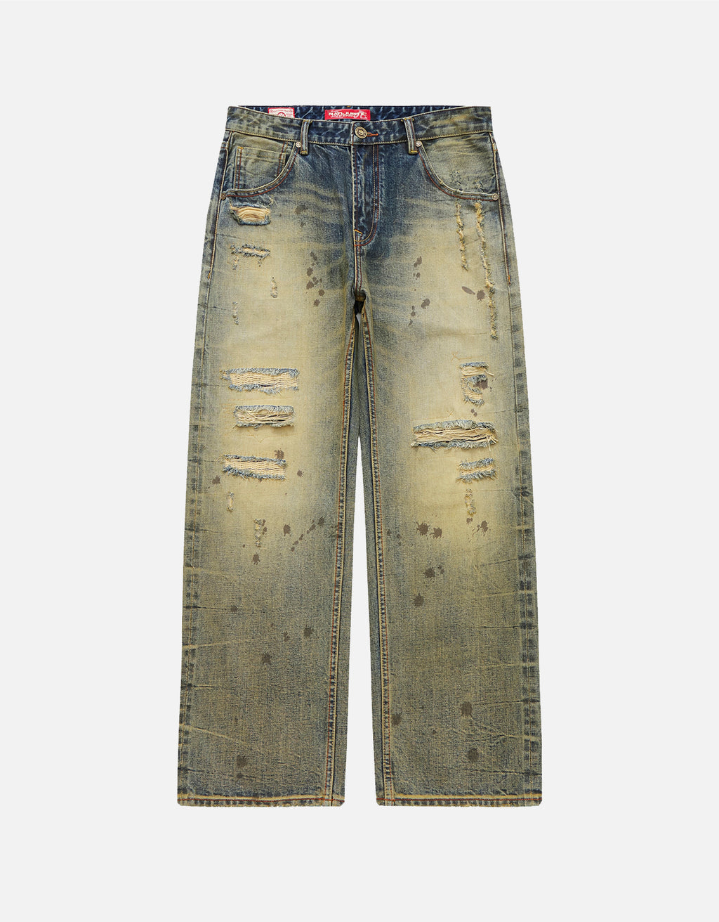 Selvedge Denim Patch Washed Jeans
