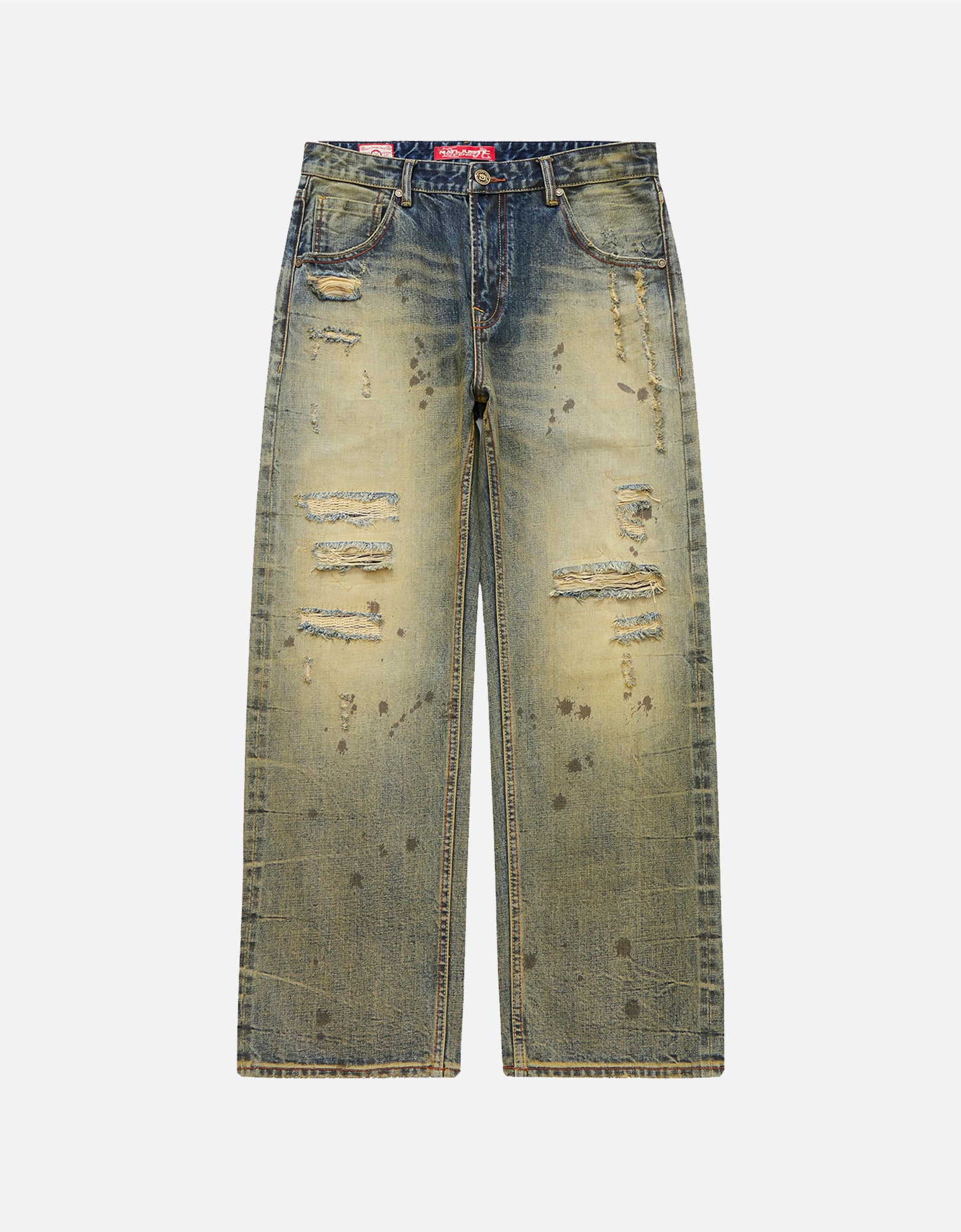 Selvedge Denim Patch Washed Jeans