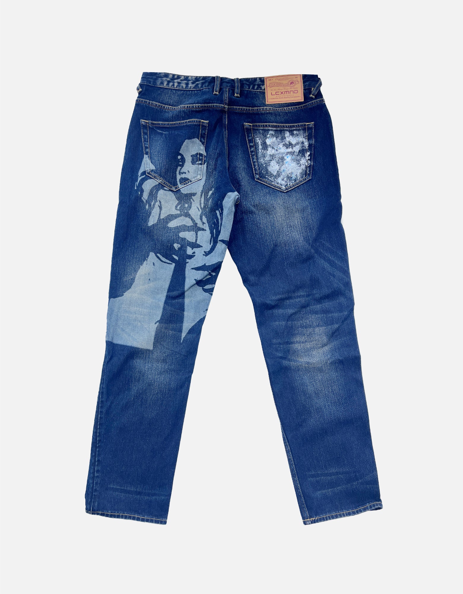 facial laser denim jeans
