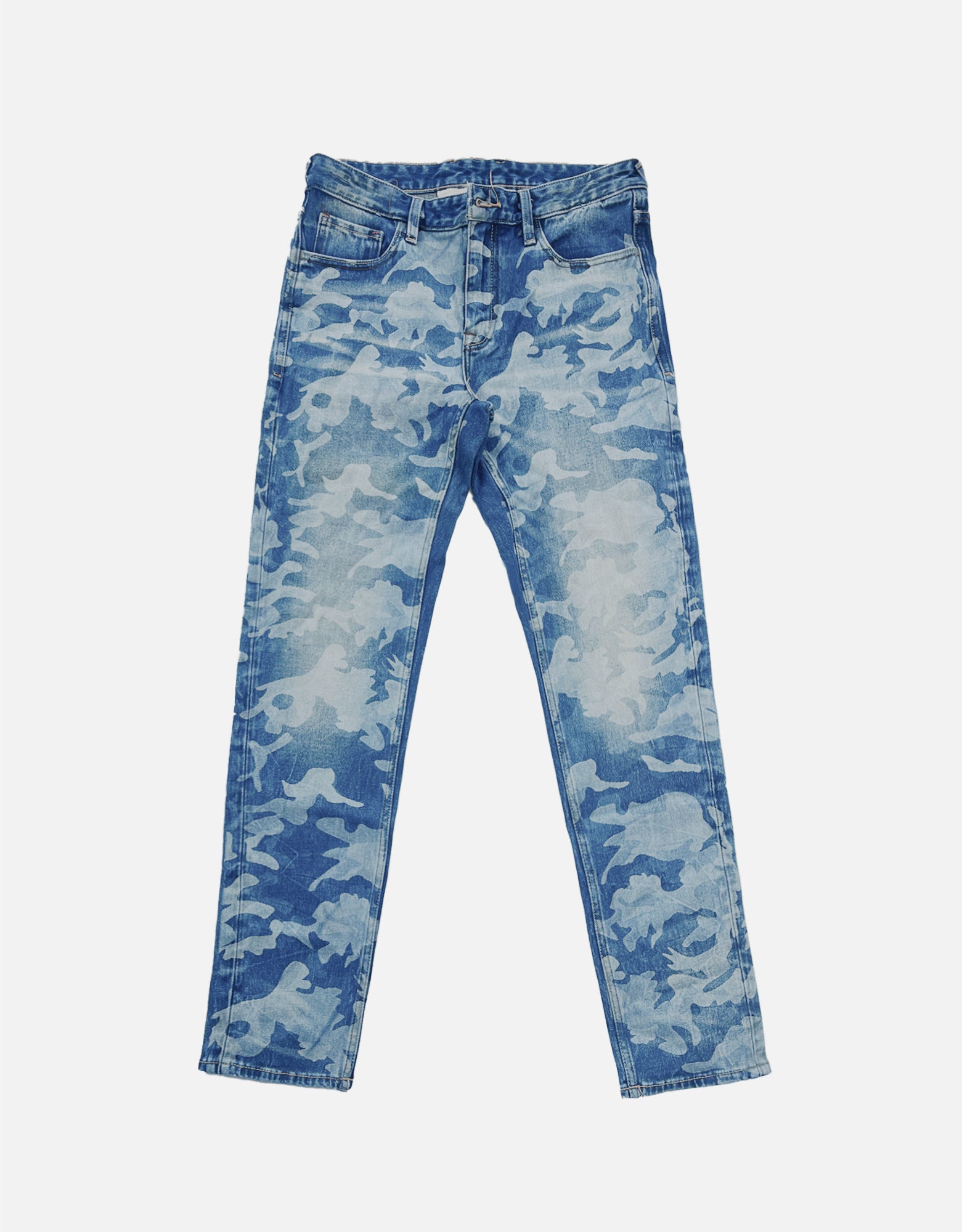 camouflage laser denim jeans