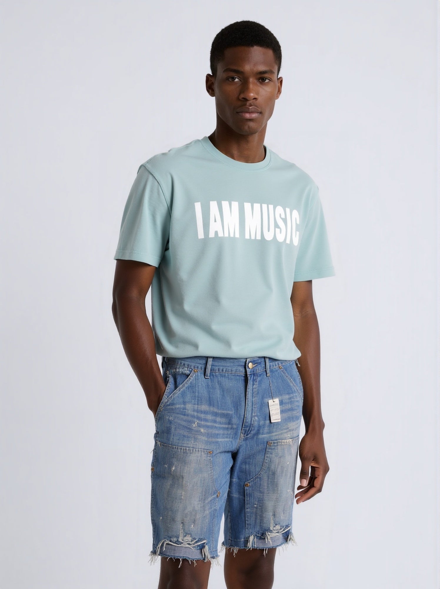 MEN‘s MUSIC slogan T-shirt