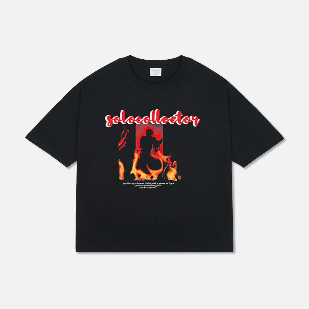 240G High Street Trend Printed Loose Half Sleeve Unisex t-shirt