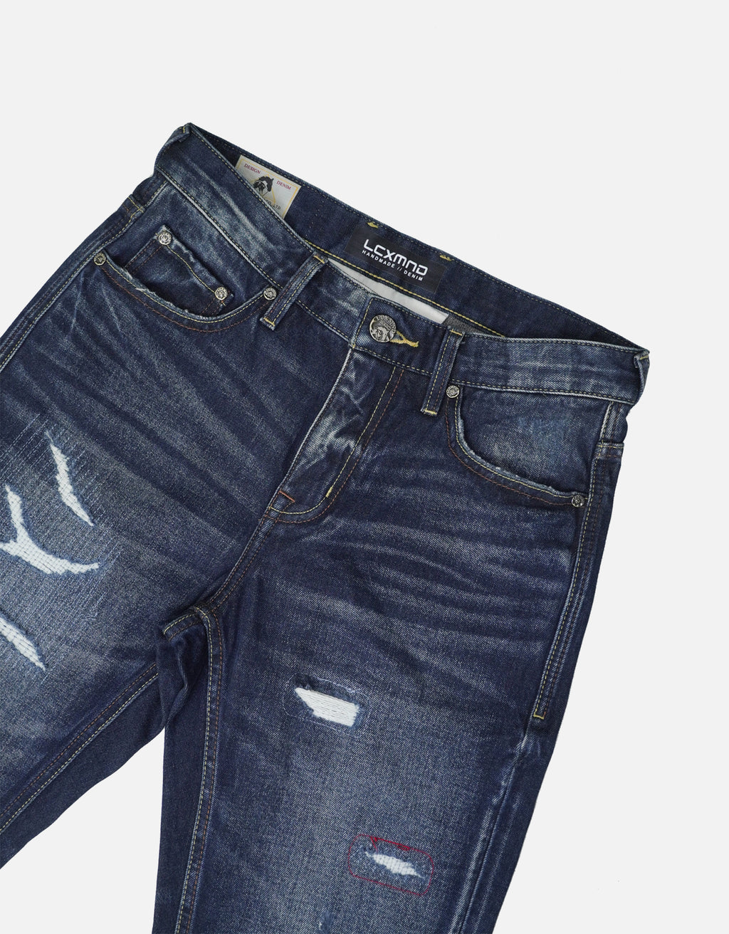 blue denim vintage washed distressed jeans