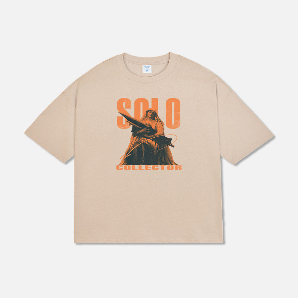 240G street loose trend hip hop print half sleeve men's t-shirt