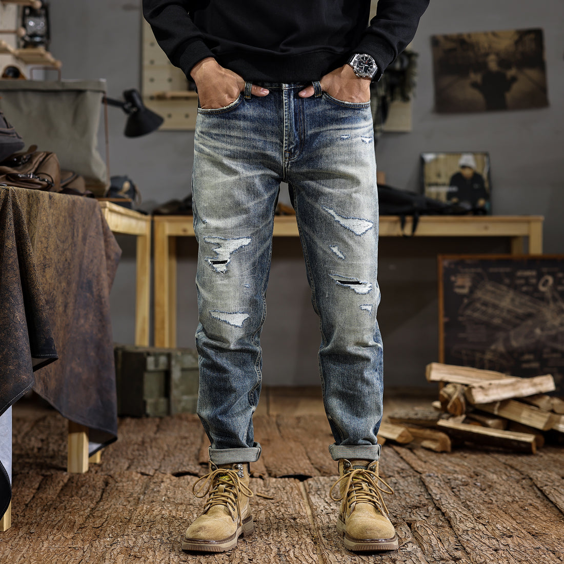 Mid-Blue Vintage Taper jeans