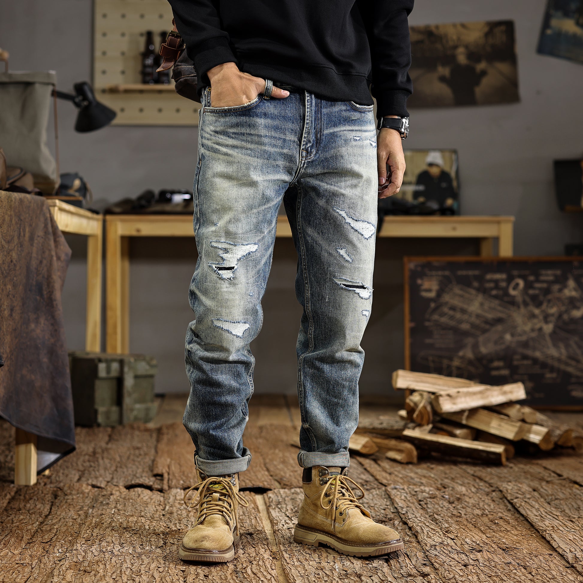 Mid-Blue Vintage Taper jeans