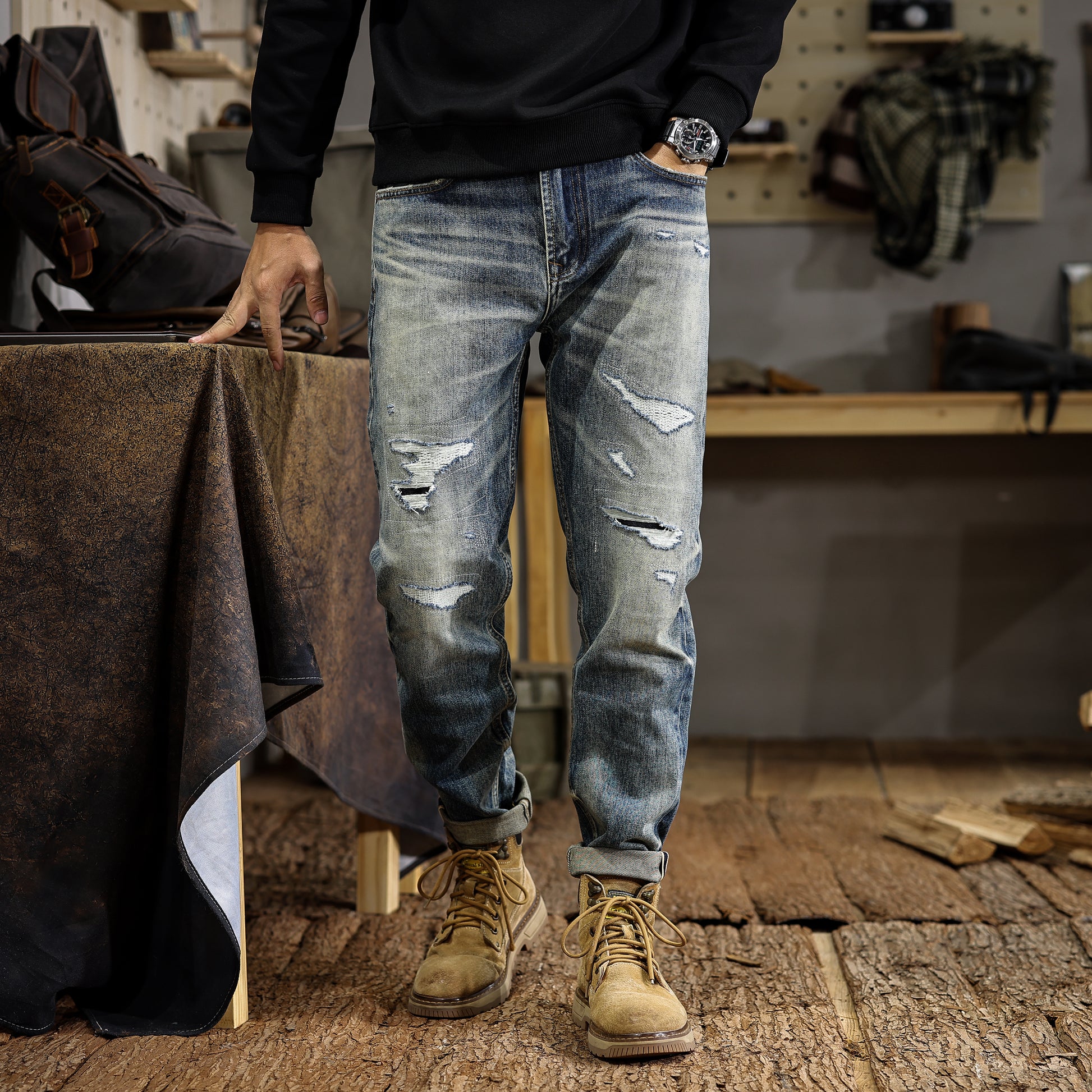 Mid-Blue Vintage Taper jeans
