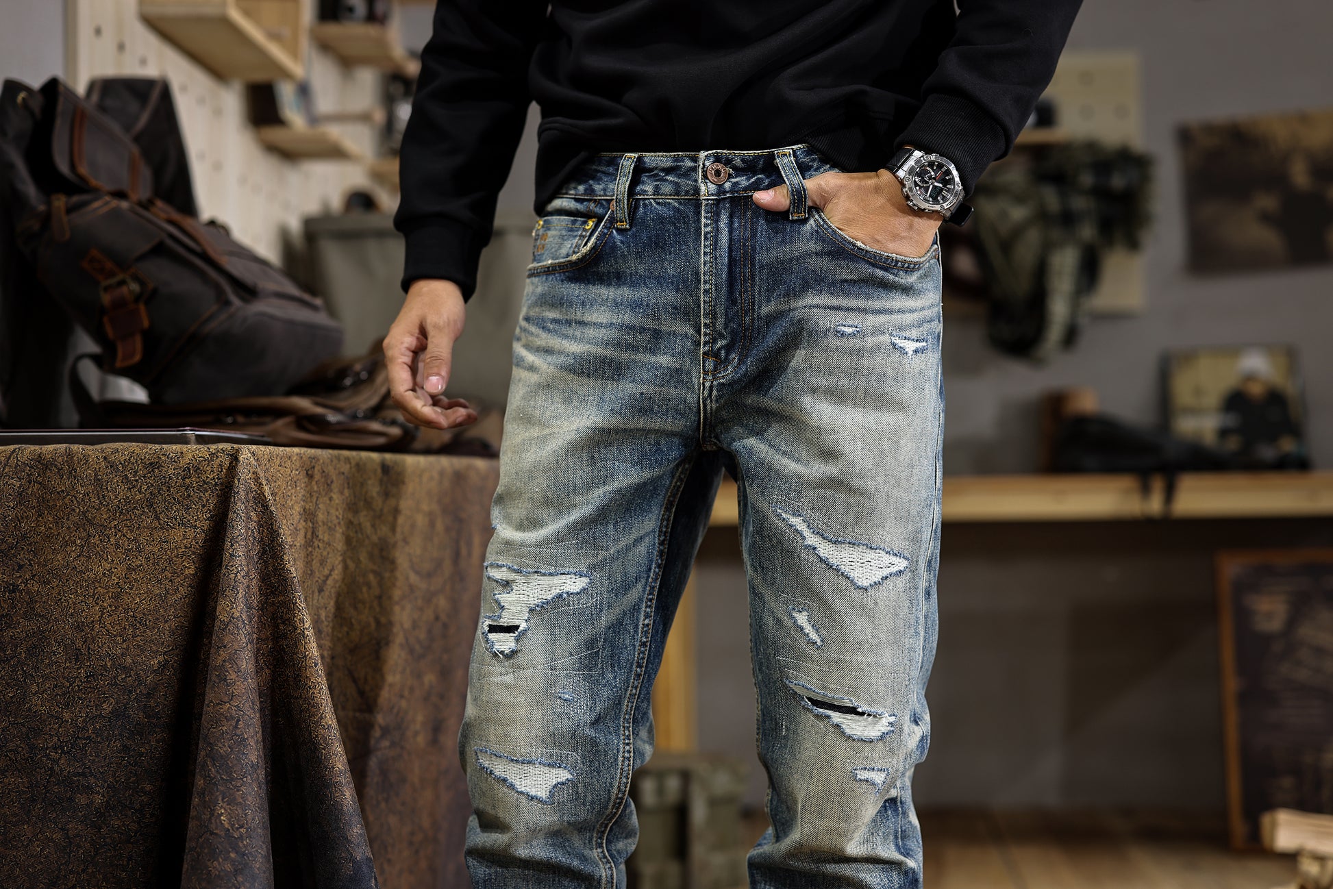 Mid-Blue Vintage Taper jeans