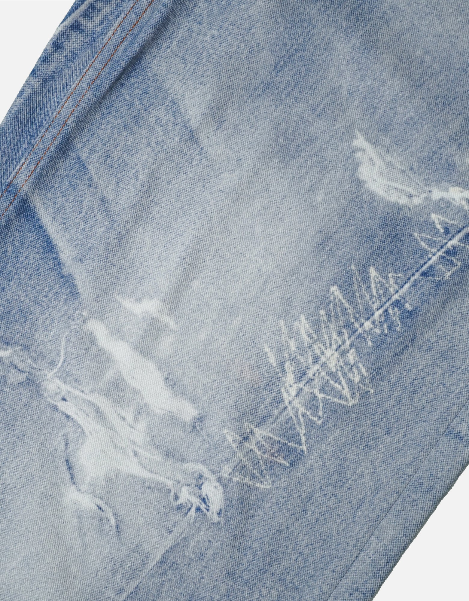 DIGITAL PRINTING WIDE LEG DESIGNER JEANS