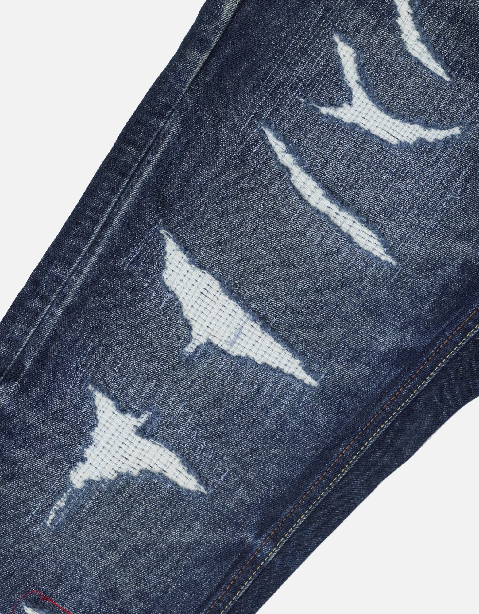 blue denim vintage washed distressed jeans
