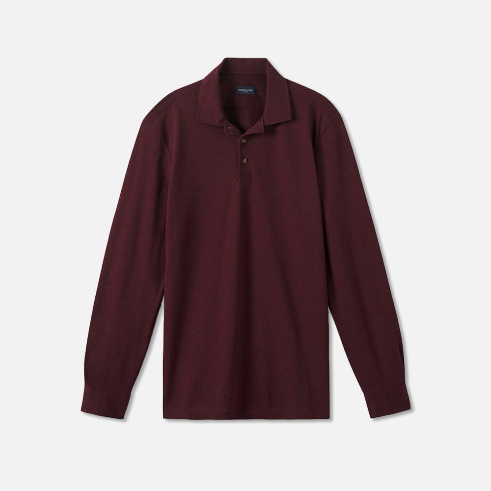 The Italian Long Sleeve Pique Polo Shirt