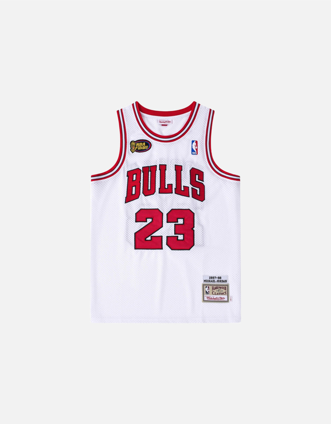 SW 97 Chicago Bulls Big Three Tricolor Vintage Full-Mesh Embroidered Jersey