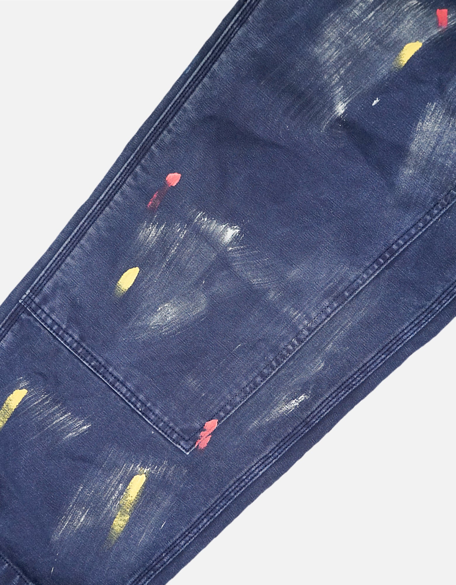 loose-fit washed ink splashing cargo pants