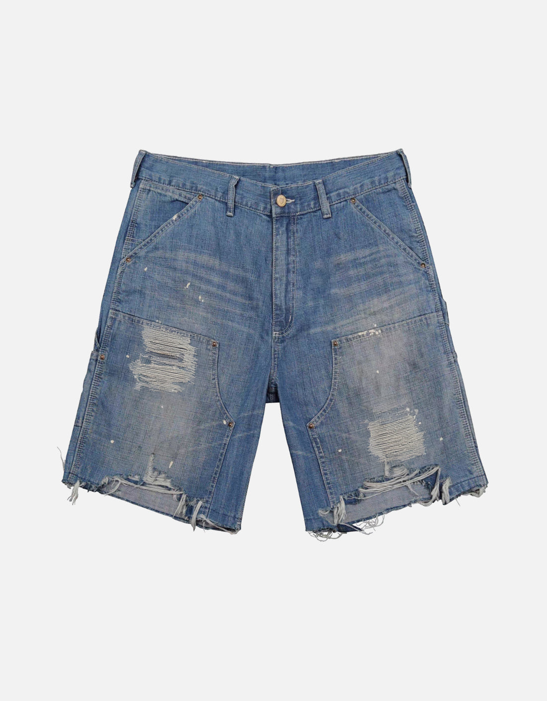 Washed-Blue Tannin denim fabric short