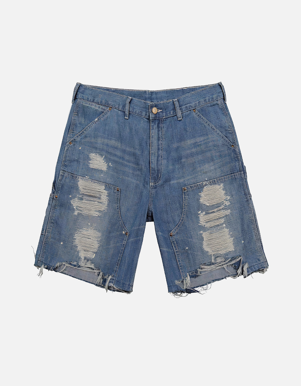 Washed-Blue Tannin denim fabric short