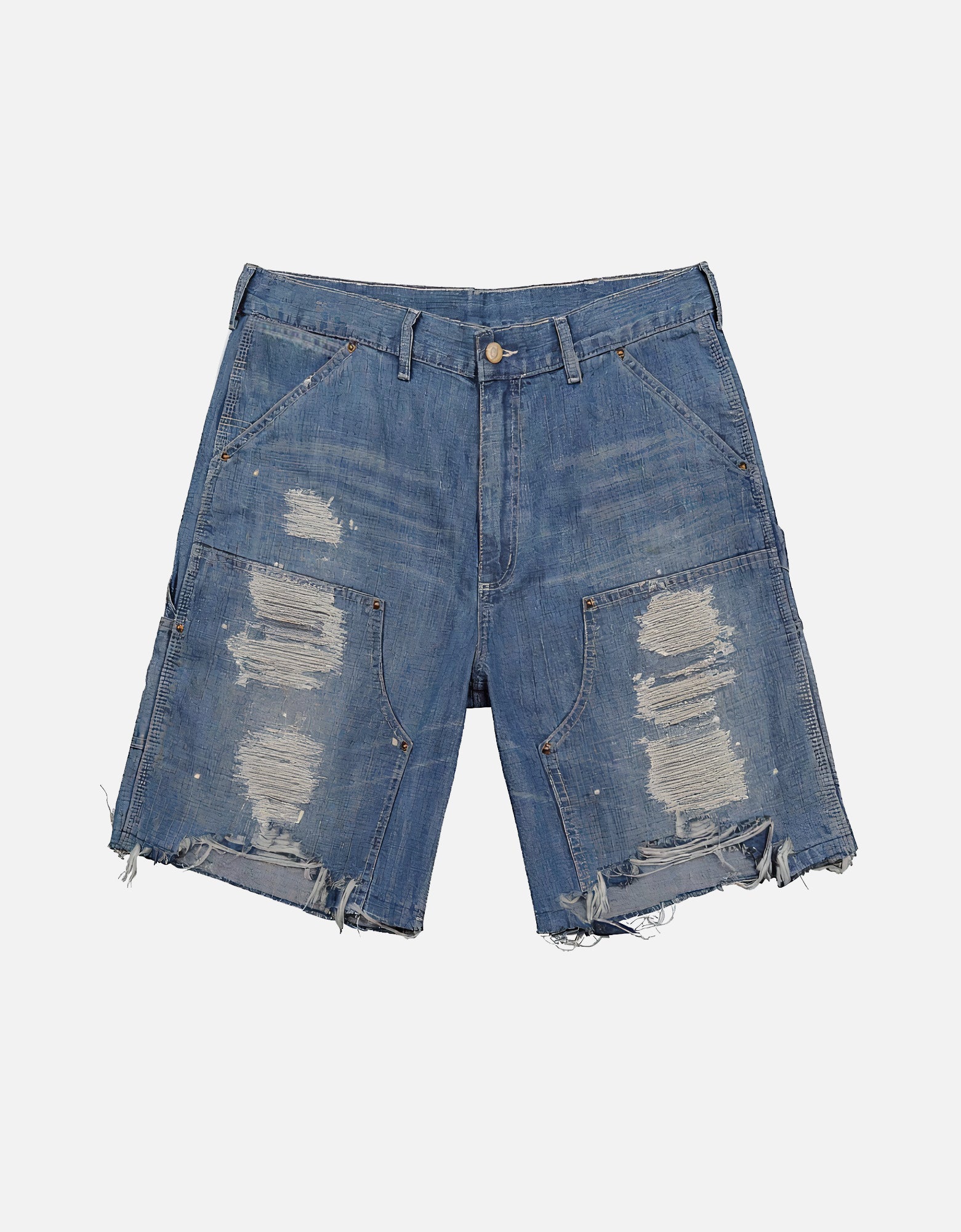 Washed-Blue Tannin denim fabric short