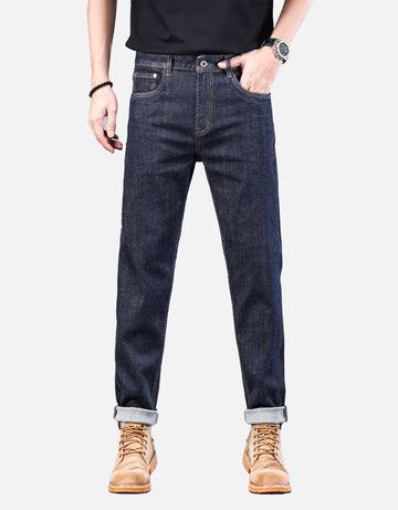 Classic 5 Pocket Mid - Rise Straight Leg Jeans