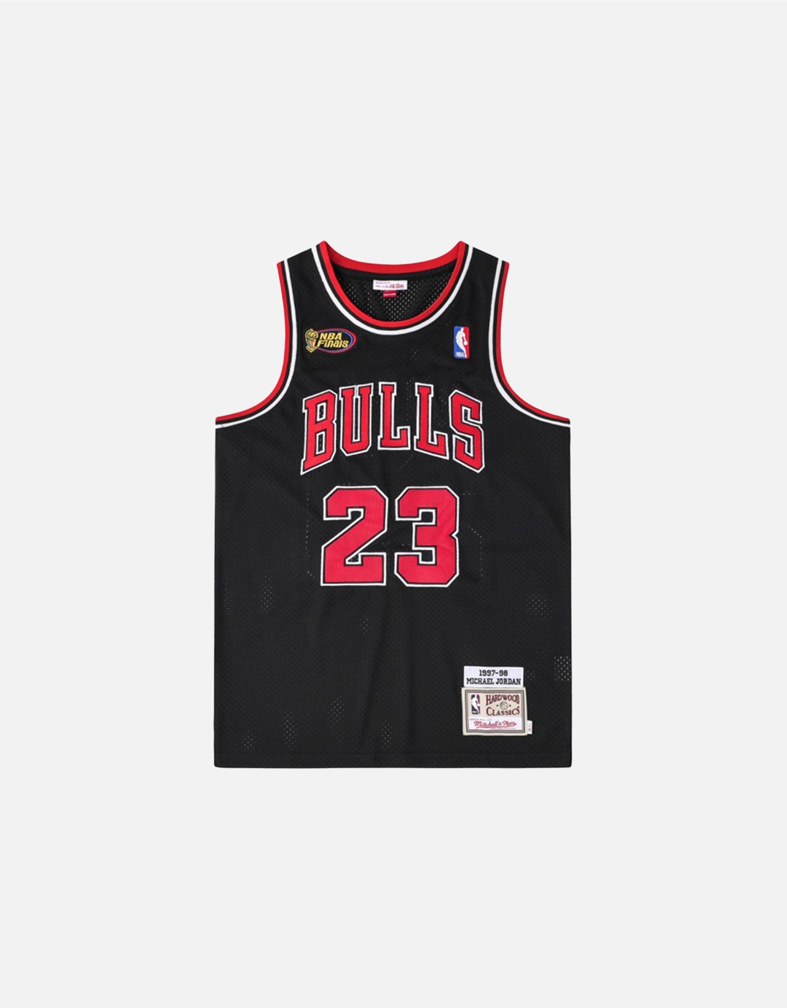SW 97 Chicago Bulls Big Three Tricolor Vintage Full-Mesh Embroidered Jersey