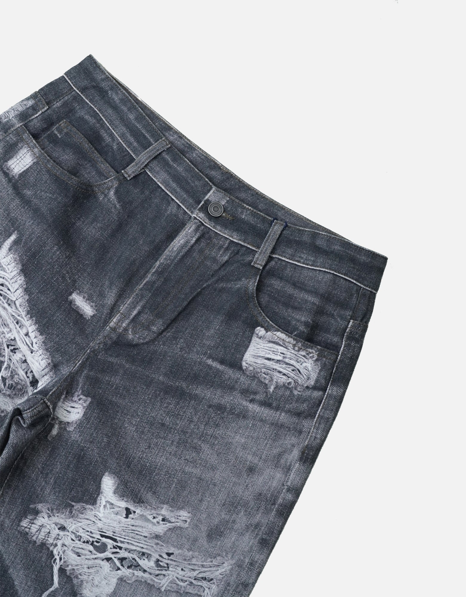 3D Printed Distressed  Men's Jeans