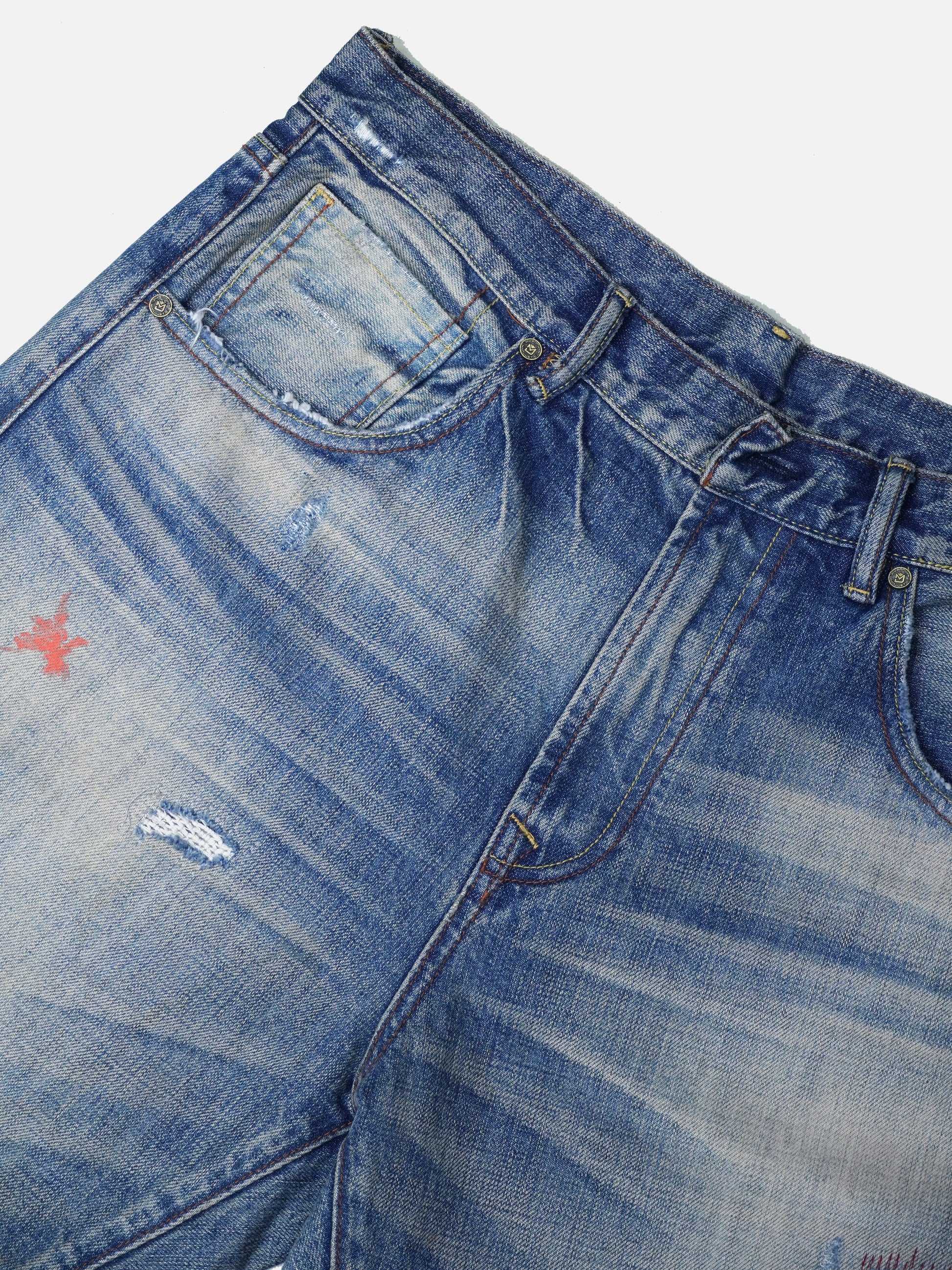 vibrant blue wash jeans