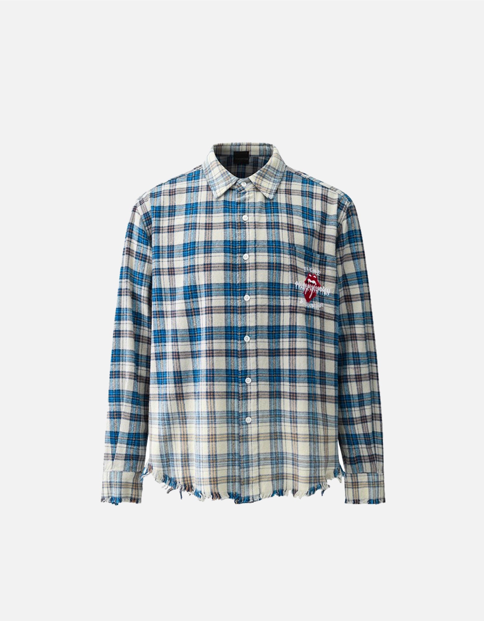 Faded Gradient Washed Distressed Blood-Tooth Shirt