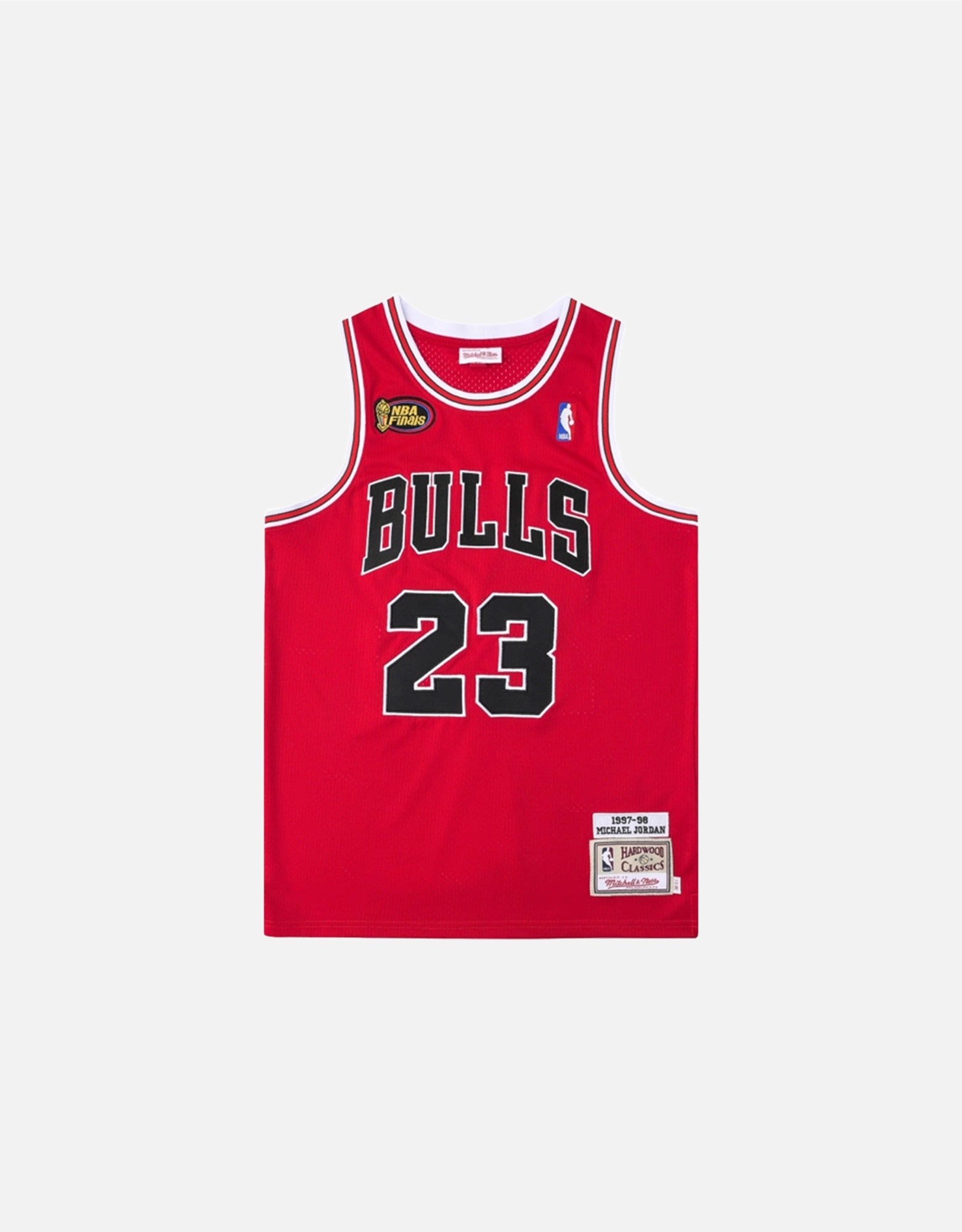 SW 97 Chicago Bulls Big Three Tricolor Vintage Full-Mesh Embroidered Jersey