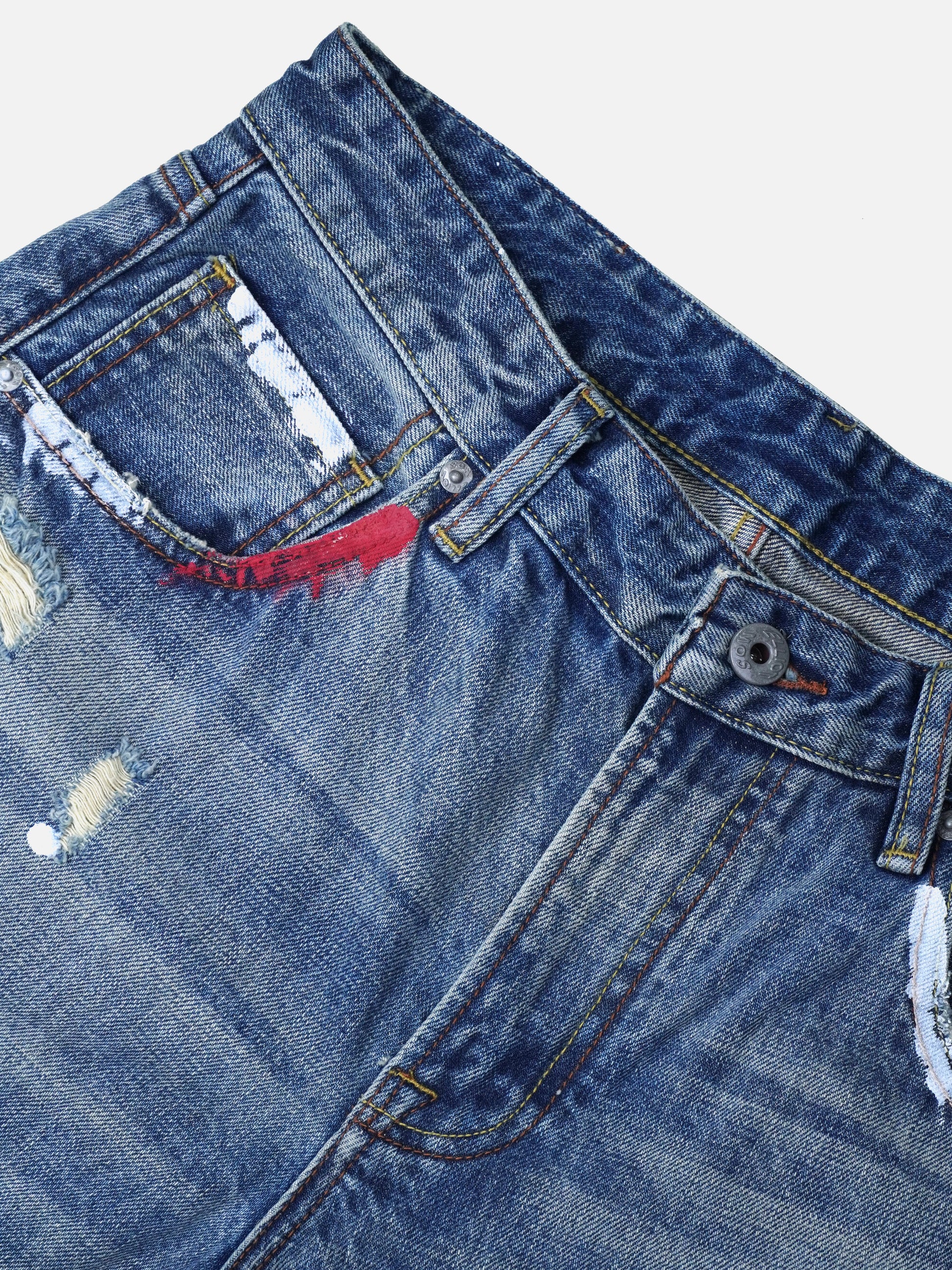 Washed  Low-Waist Loose Straight Wide-Leg Jeans