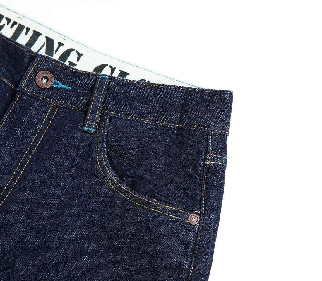 Classic 5 Pocket Mid - Rise Straight Leg Jeans