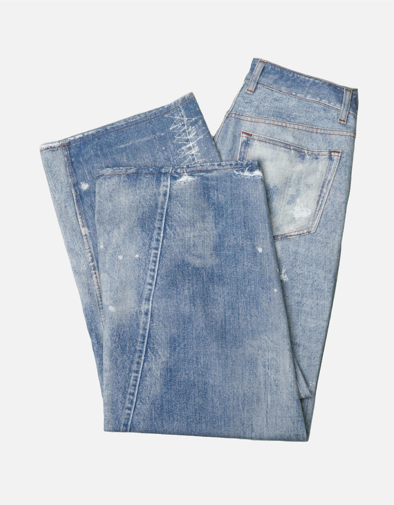 DIGITAL PRINTING WIDE LEG DESIGNER JEANS