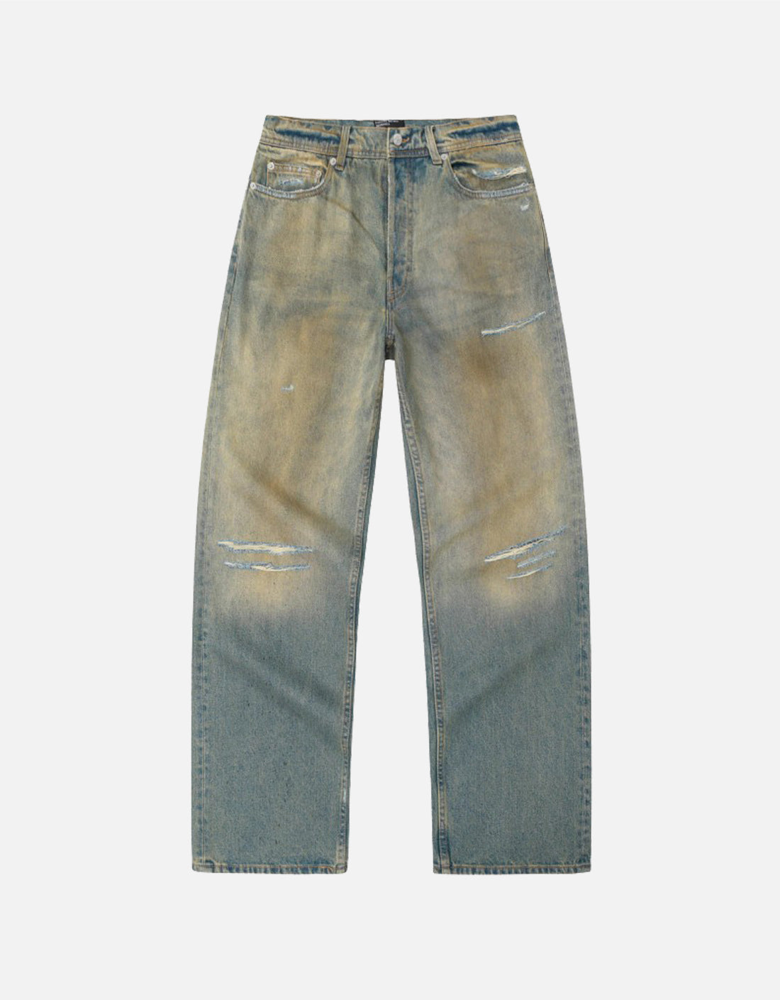 ERD Mud-Dyed Slashed Baggy Jeans