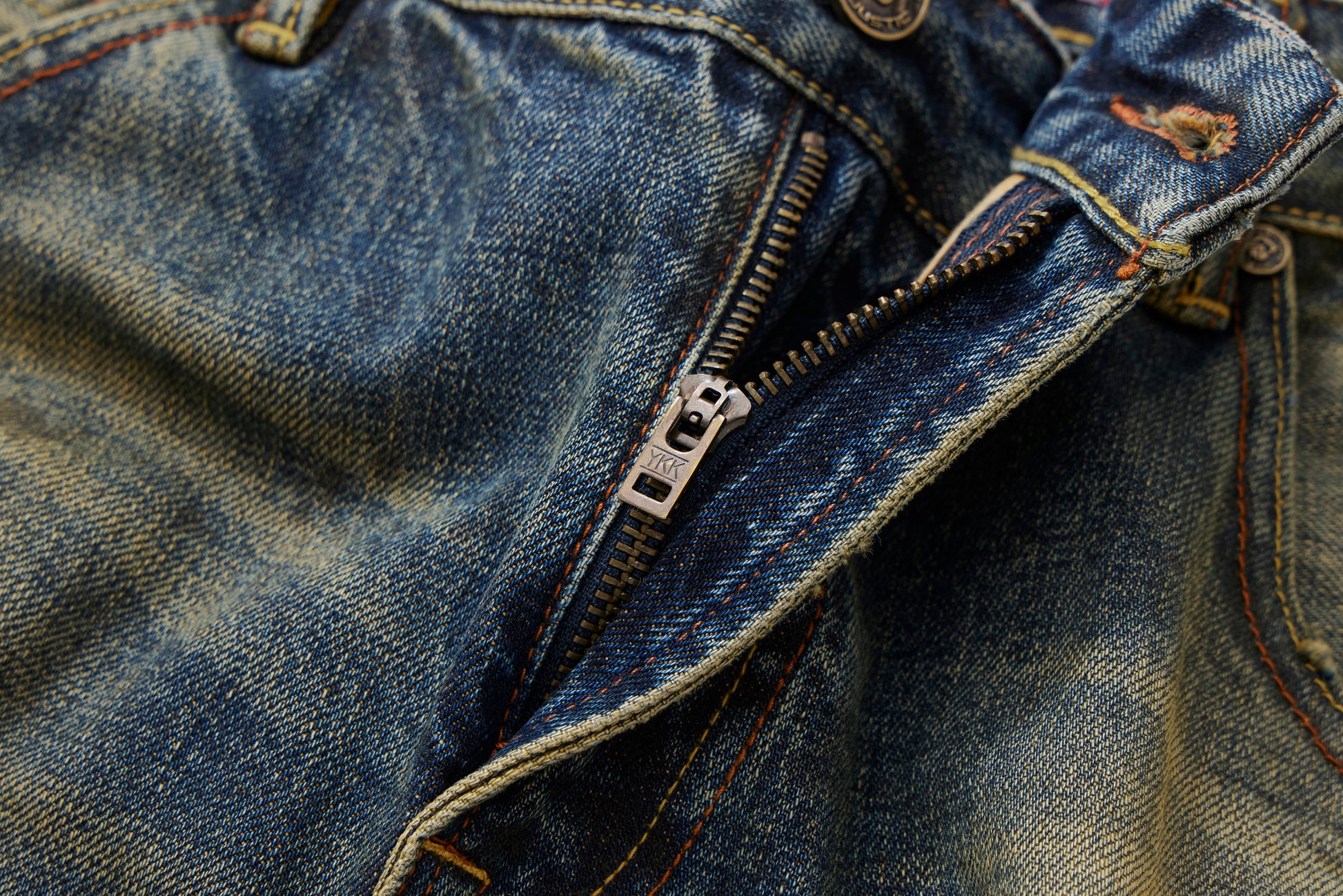 Selvedge Denim Patch Washed Jeans