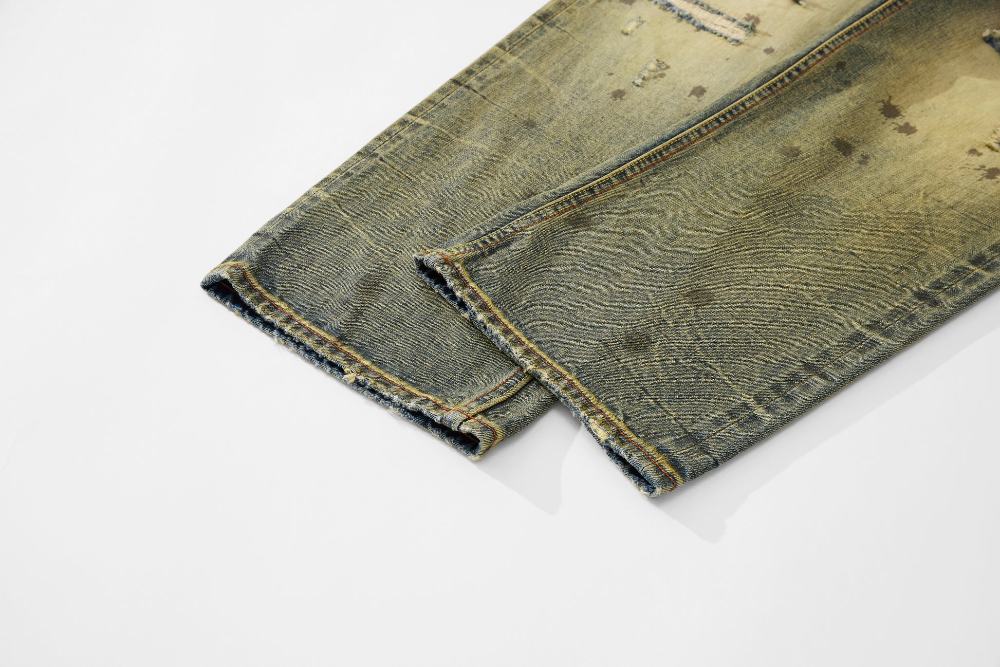 Selvedge Denim Patch Washed Jeans