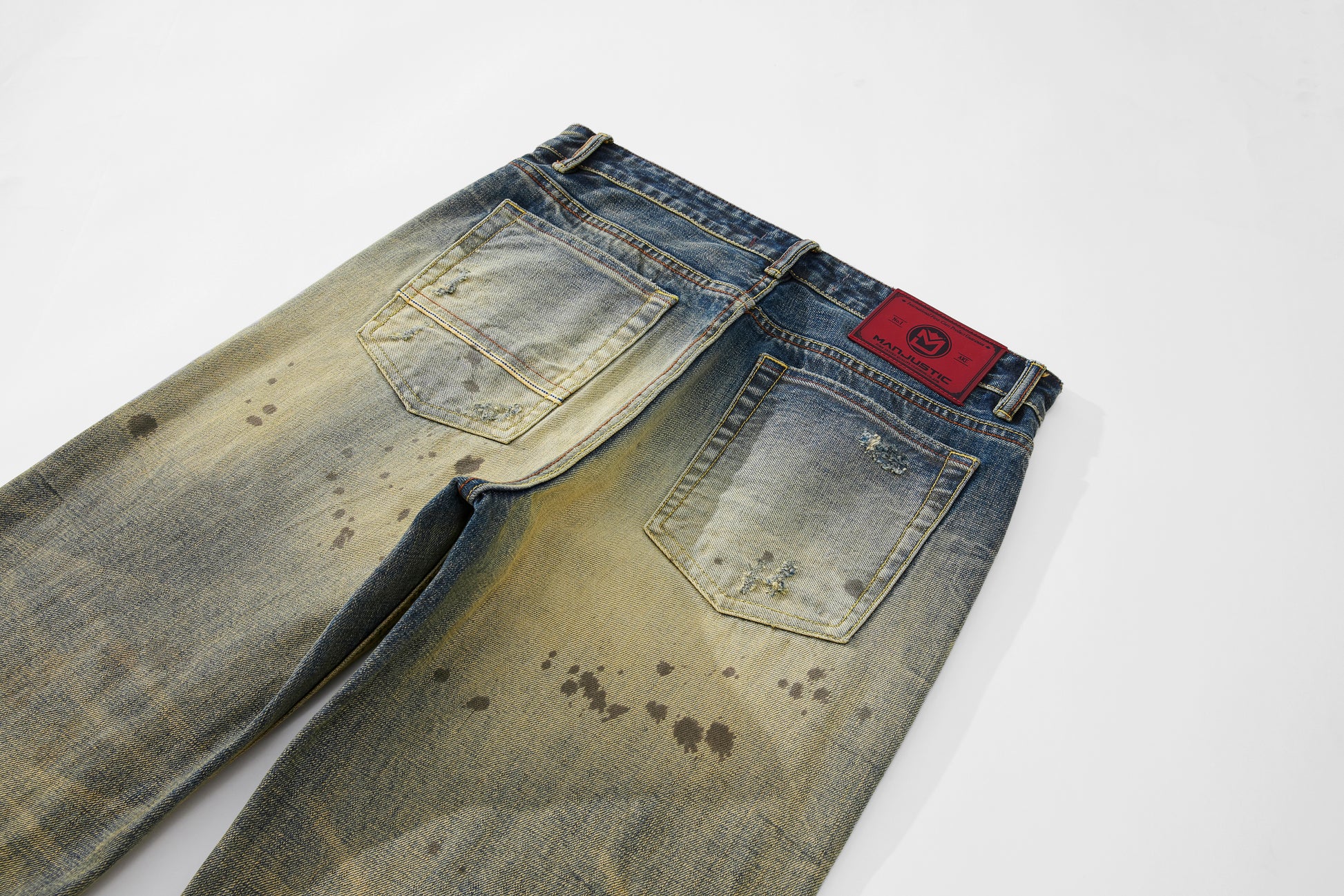 Selvedge Denim Patch Washed Jeans