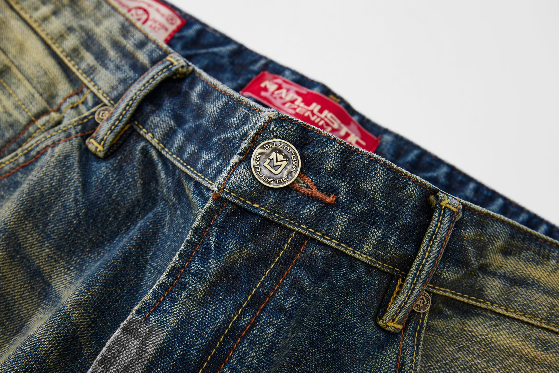Selvedge Denim Patch Washed Jeans