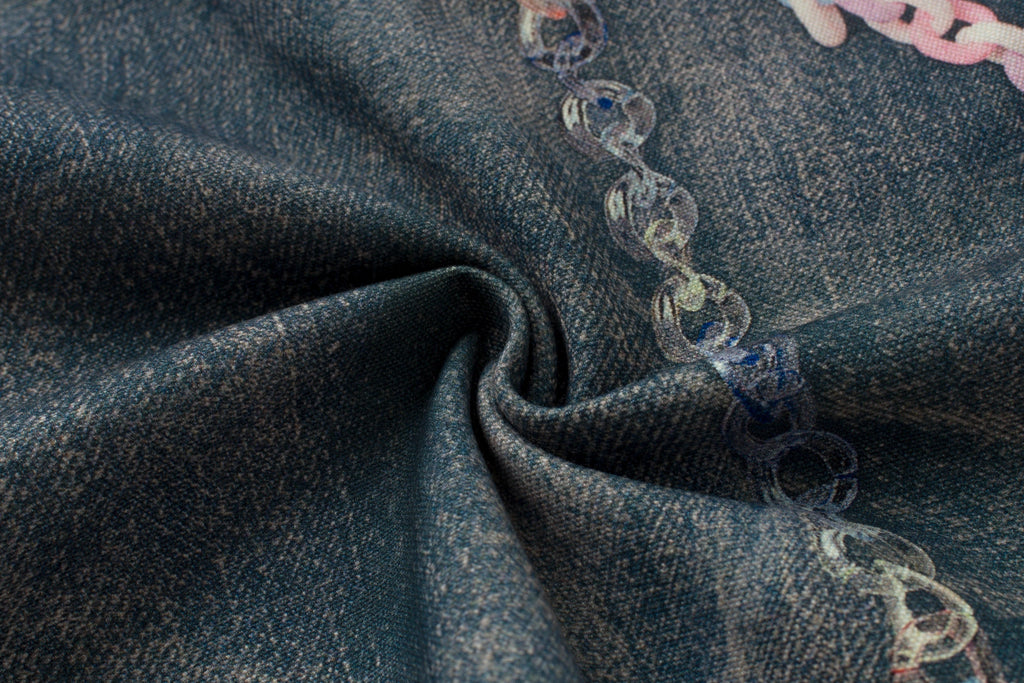 DIGITAL PRINTING WIDE LEG DESIGNER JEANS