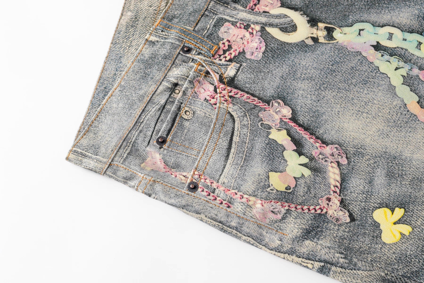 DIGITAL PRINTING WIDE LEG DESIGNER JEANS