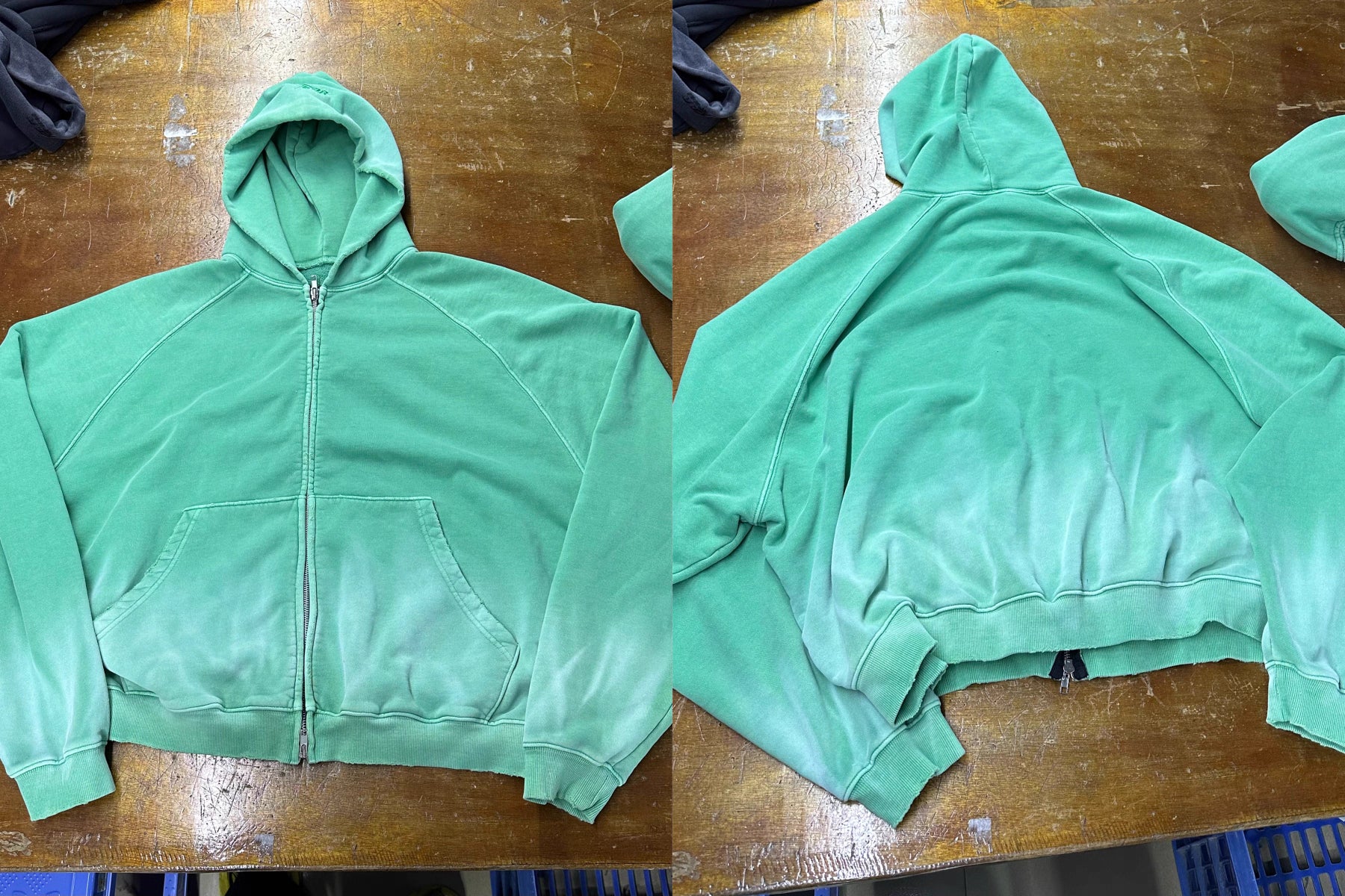 FAR Three-Color Gradient Washed Distressed Hoodie