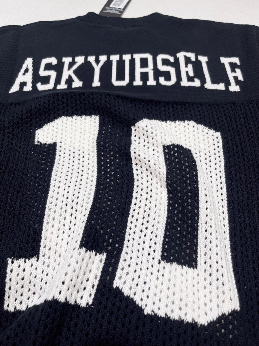 ASKYURSELF V13 Openwork Jacquard American Layered Short-Sleeve T shirt