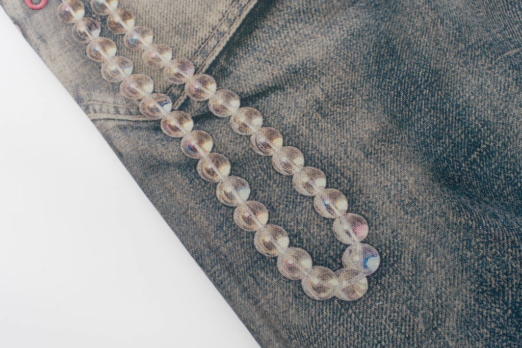 DIGITAL PRINTING WIDE LEG DESIGNER JEANS