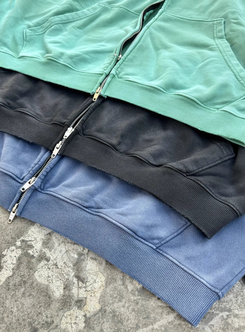 FAR Three-Color Gradient Washed Distressed Hoodie