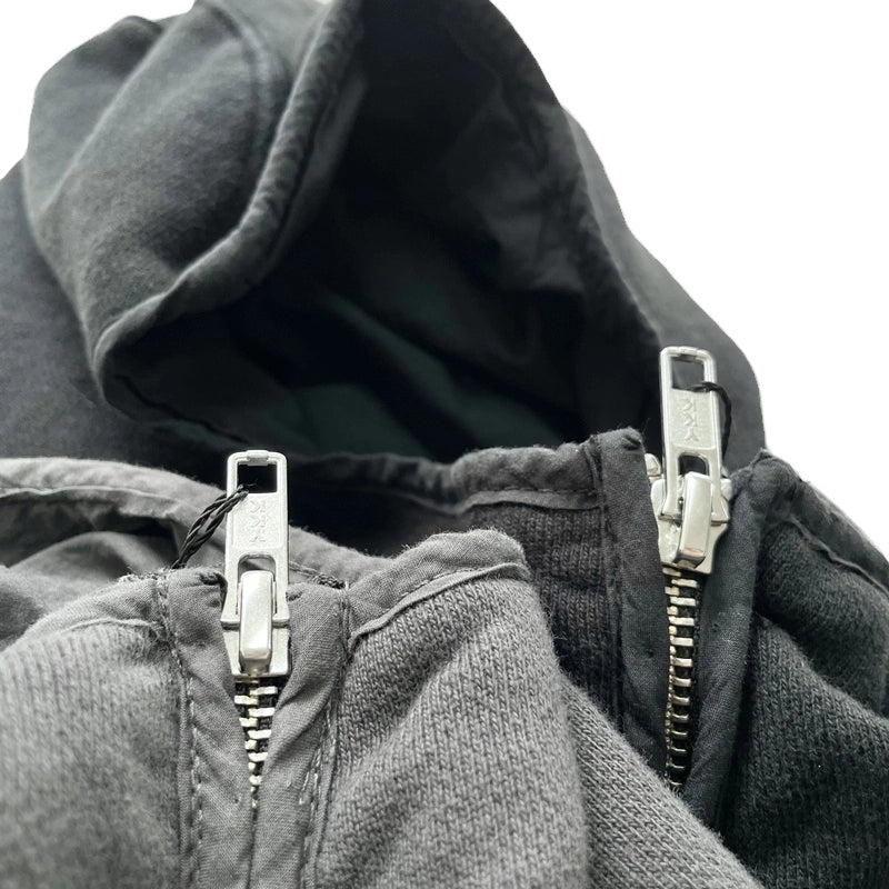FAR ARCHIVE Vibe High-Street Masked Zip Washed Distressed Hoodie