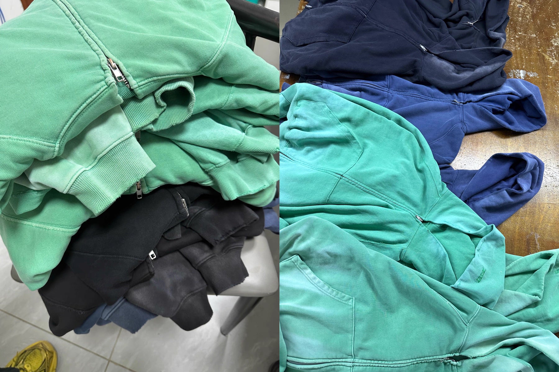 FAR Three-Color Gradient Washed Distressed Hoodie