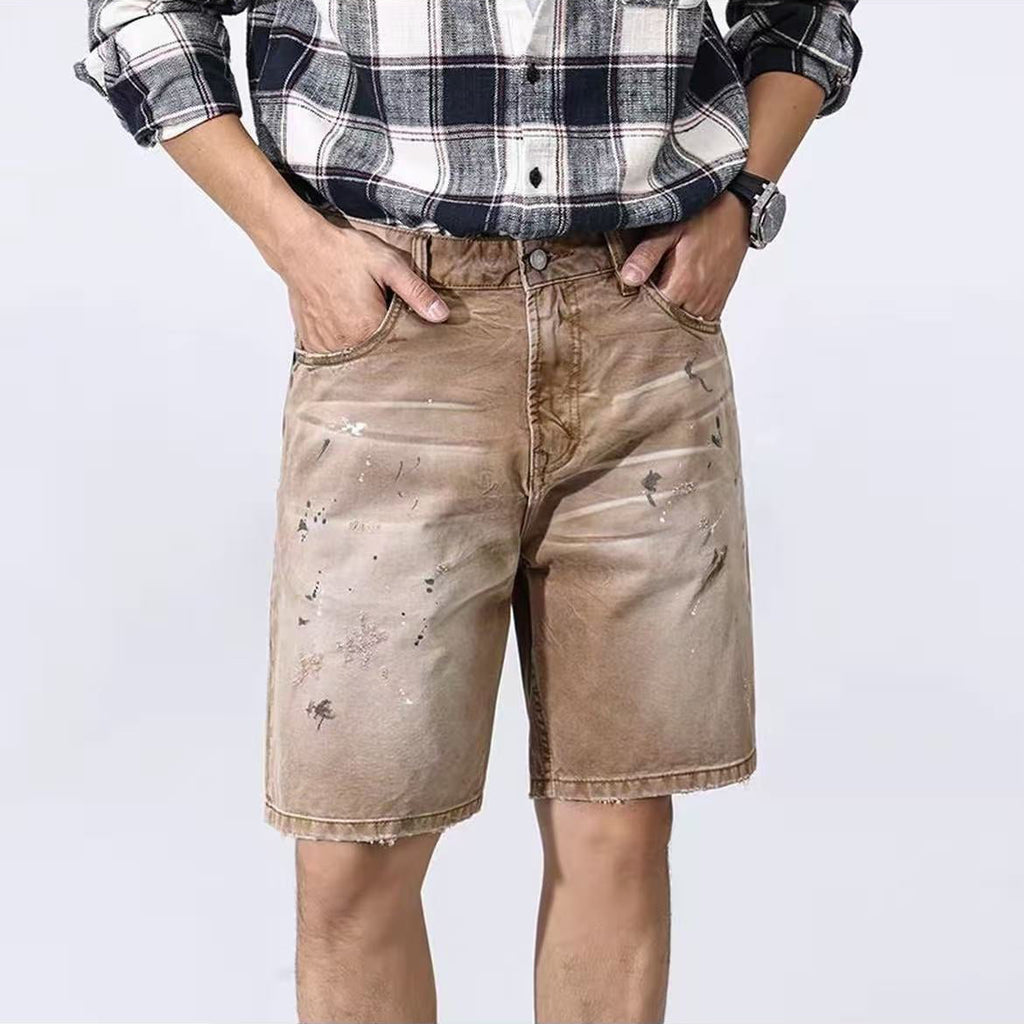 Begie washed denim shorts